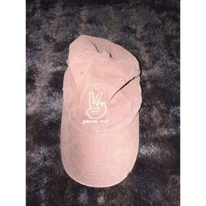 Life is Good "PEACE OUT" Beige Strapback 100% Organic Cotton Men's Hat